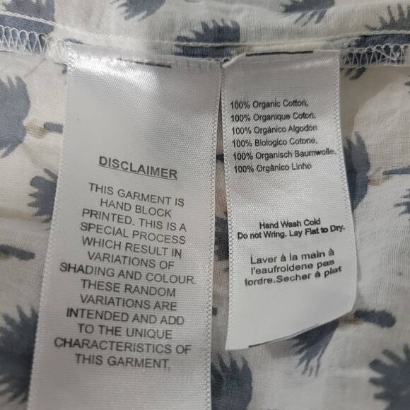 Emerson Fry Isla Mini Dress White Print Babydoll Cotton HandBlock Swingy Small - Picture 14 of 16